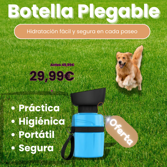 Botella de agua plegable para mascotas